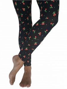 Top quality womens leggings NZ made Wild Cherry High waisted