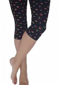 Top quality womens three quarter leggings NZ made Wild Cherry