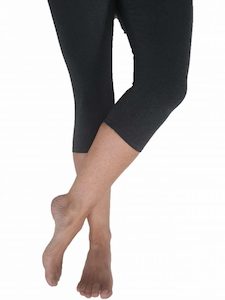 Three quarter leggings NZ made Dark Grey High Waisted