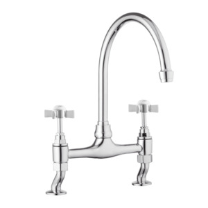 Traditional Kitchen Bridge Mixer Tap - Cross Handles - October Sale - Half Price !