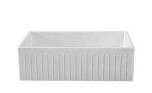 Belfast Kitchen Sink: Large Single Bowl 838 mm Narrow Fluted Farmhouse Sink