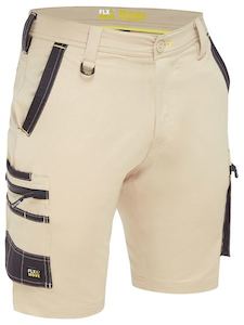 Mens Shorts: 4 Way Stretch Zip Cargo Shorts