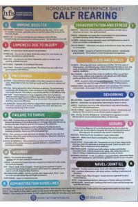 Products: Calf rearing Reference Sheet