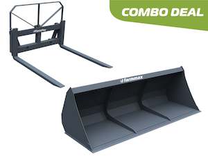 Cattle Feeding: FarmMax Ribbed Bucket/Pallet Forks Combo