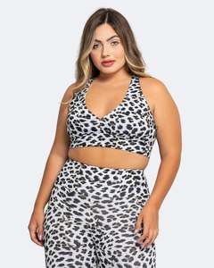Festival Vibes Collection: Snow Leopard Sports Bra