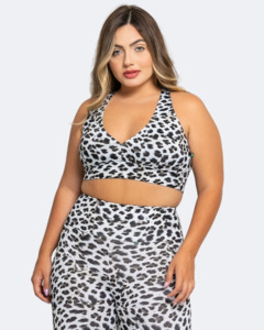 All: Snow Leopard Racerback Sports Bra