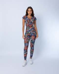 Copper Cobra Cap Sleeve Jumpsuit