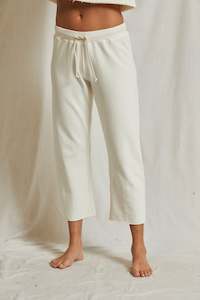 Perfect White Tee: PERFECT WHITE TEE - JAMAICA IVORY STRAIGHT LEG SWEATS
