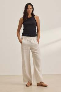 VELVET - STEPHANIE LINEN PANT BEACH