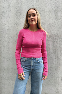 Crush Cashmere: CRUSH - JONES SKINNY RIB CREW ROSITA