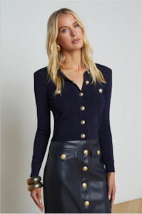 Jackets: L 'AGENCE - TOULOUSE CARDIGAN MIDNIGHT