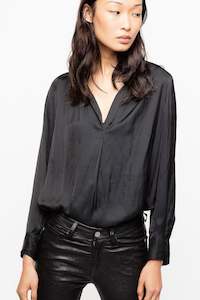 Shirts Tops: ZADIG ET VOLTAIRE - TINK SATIN PERM NOIR