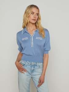 Lagence: LAGENCE - MASAKI COLLARED SWEATER BLUE