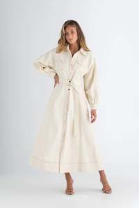 PASDUCHAS - ABUNDANCE SHIRT MIDI DOVE