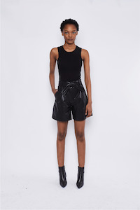 Dea The Label: DEA THE LABEL - INKA LEATHER SHORTS