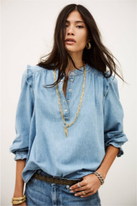 BA&SH - LIO BLOUSE LIGHT BLUE