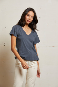 PERFECT WHITE TEE - HENDRIX BASIC V NECK NIGHT