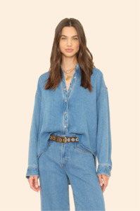 Shirts Tops: XIRENA - GIA SHIRT VOYAGE BLUE