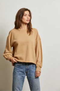 Perfect White Tee: PERFECT WHITE TEE - ZAYNE TERRY PULLOVER IN SUEDE