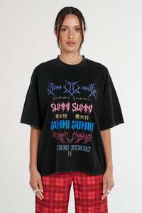 SUMMI SUMMI - BAND TEE BLACK WAS $179