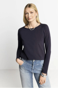 RICH AND ROYAL - ORGANIC JERSEY LONG SLEEVE DEEP BLUE