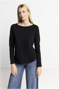 Rich And Royal: RICH AND ROYAL - ORGANIC  JERSEY LONG SLEEVE BLACK