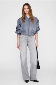 Jackets: ANINE BING - CROPPED LEON BOMBER IN DARK GREY