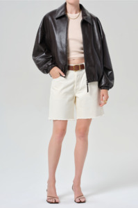 CITIZENS OF HUMANITY - BUBBLE HEM BOMBER IN CHOCOLATE