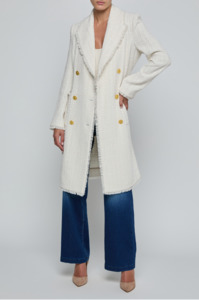 L'AGENCE - COOPER UNLINED TWEED COAT VINTAGE WHITE