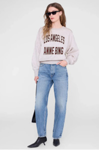 ANINE BING - HARRY SHRUNKEN SWEATSHIRT LA OATMEAL