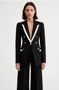 SMYTHE - TAPED NOT A DB BLAZER DEEP BLACK WITH CHALK