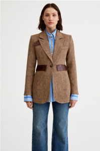 SMYTHE - TAILORED BOYFRIEND BLAZER IN BURLAP