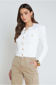 L 'AGENCE - TOULOUSE CARDIGAN IN IVORY