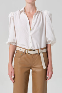 CITIZENS OF HUMANITY - ANYA PUFF SLEEVE IN SAND MIRO STRIPE