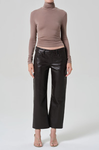 New: CITIZENS OF HUMANITY - FAYE VINTAGE STRAIGHT IN RECYCLED LEATHER IN CHOCOLATE