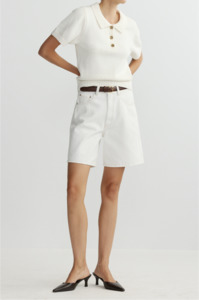 Shorts: DL1961 - TAYLOR RELAXED SHORT IN WHITE