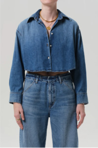Shirts Tops: CITIZENS OF HUMANITY - ANA CROPPED DENIM SHIRT