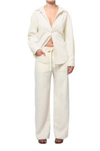 CITIZENS OF HUMANITY - BRYNN LINEN DRAWSTRING TROUSER IN VANILLA