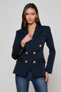 Lagence: L 'AGENCE - KYOMI DOUBLE BREATED BLAZER IN MIDNIGHT