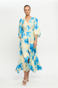 KIVARI - SOPHIE MAXI DRESS IN YELLOW BLUE