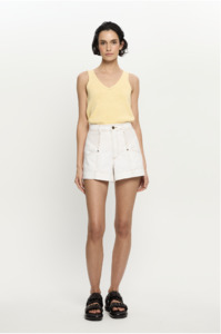 KIVARI - CAMERON DENIM SHORT  WHITE