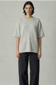 Aleger: ALEGER - 490 CASHMERE BLEND SUPER BIG T IN POLAR GREY