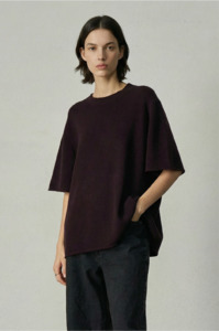 ALEGER - 490 CASHMERE BLEND SUPER BIG T IN MERLOT