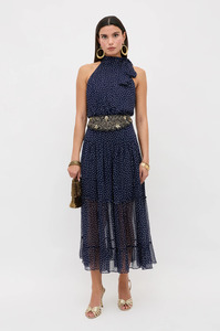Rixo: RIXO - ABI DRESS MINI POLKA DOT NAVY