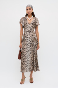 Rixo: RIXO - EVIE DRESS ANTELOPE SPOT BLACK