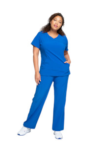 Cherokee Infinity Womens Mock Wrap Scrub Top