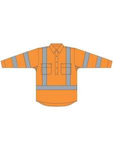 X Taped Closed Front Hi Vis Cool Lightweight Drill Shirt