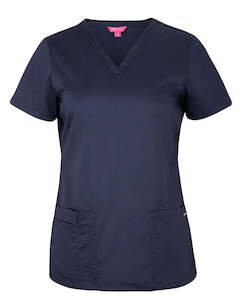 Workwear: LADIES PREMIUM SCRUB TOP BLACK OR NAVY