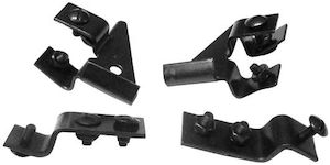 Grilles: Vintique Radiator to Grille Bracket Set, Black (VI40-16628-B)