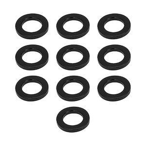 Wheels Tyres: Street Pro Wheel Lug Nut Washers, Billet Aluminium, 4mm Thick / 29mm OD, Set of 10, Black - STP-WN5500-BLK-10